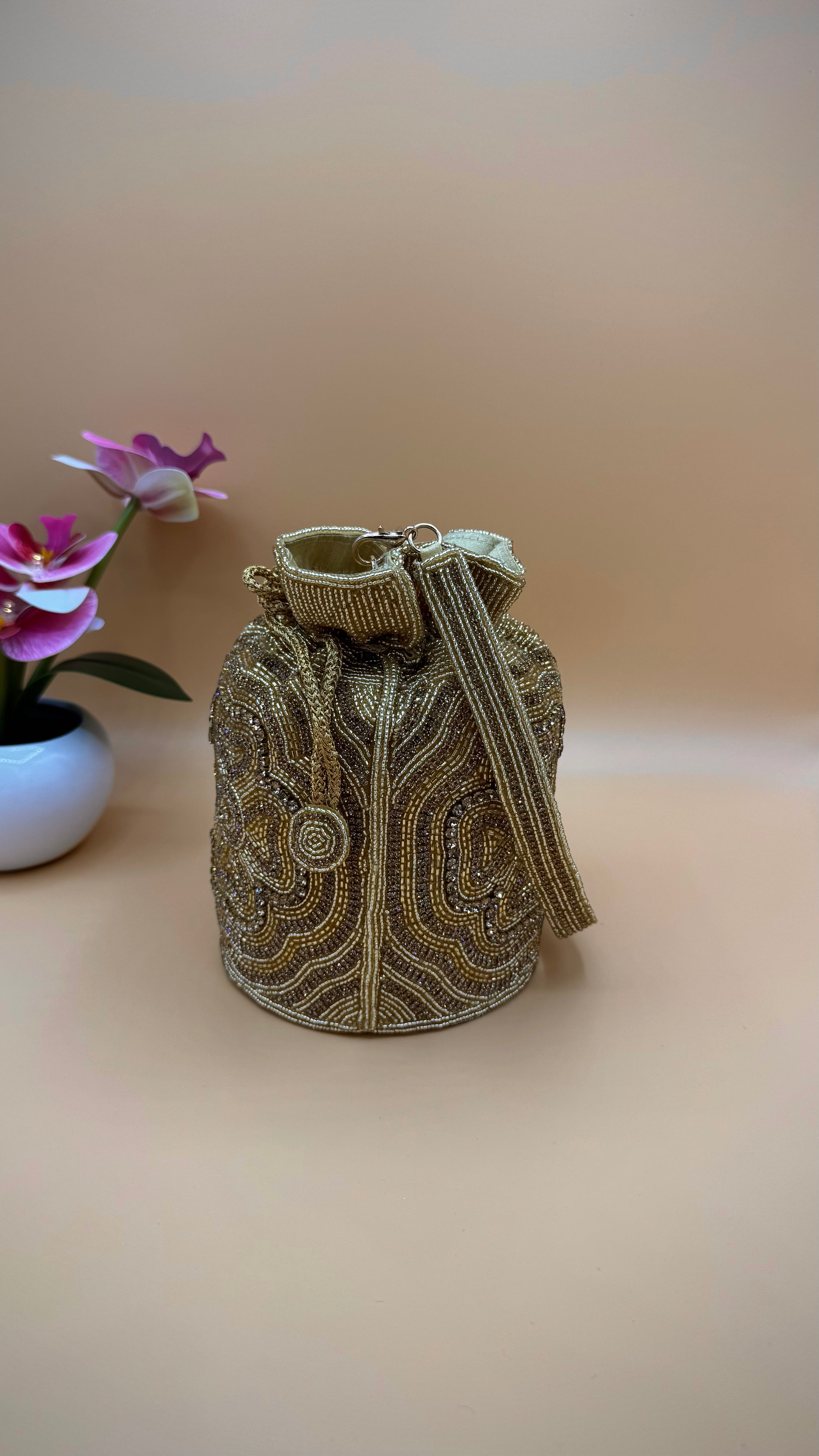 Floral & Beaded Potli Bag