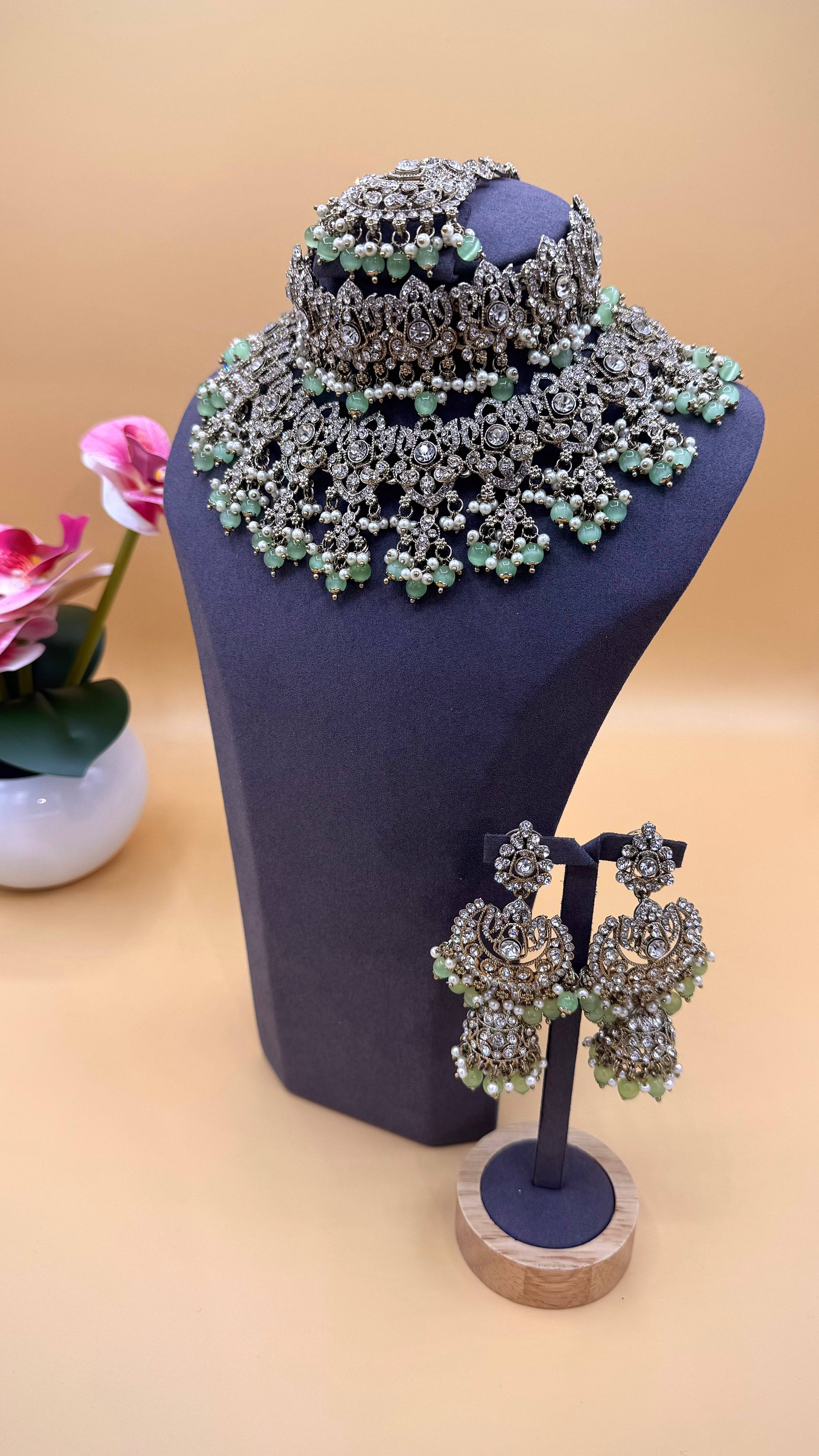 Mint Zahara bridal kettingen set